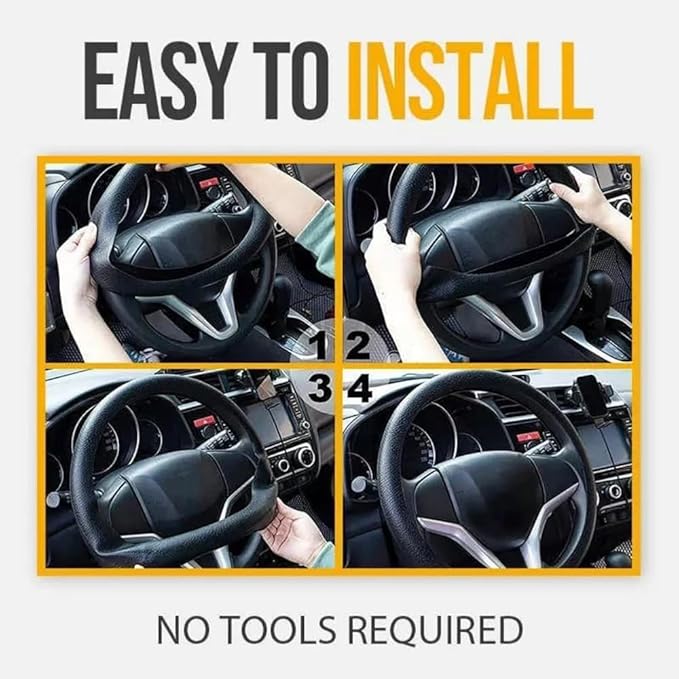 Silicone Steering Wheel Cover, Car Steering Wheel Cover, Anti-Slip Car Steering Wheel Protective Cover, Fit 12.6-16 Inch, for Car SUV Truck Van, for Women & Men (Beige)