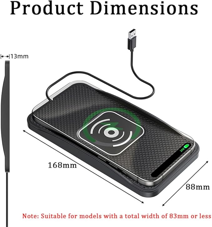 Wireless Car Charger Pad for BMW 3 Series M3 E90 E91 E92 E93 F30 F31 F34 F35 F80, Type-C/USB 20W Car Wireless Charger Non-Slip Phone Charging Pad Car Accessories,B 30cm Cable USB Plug