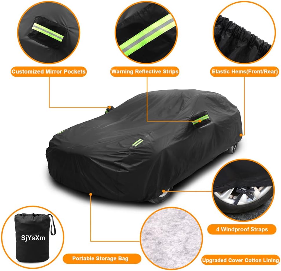 Custom Waterproof Car Cover Compatible with Toyota Highlander 2025-2014 SUV | All-Weather Cover with Cotton Lining | Heavy Duty Rain Sun Snow UV Covers for Outdoor Indoor
