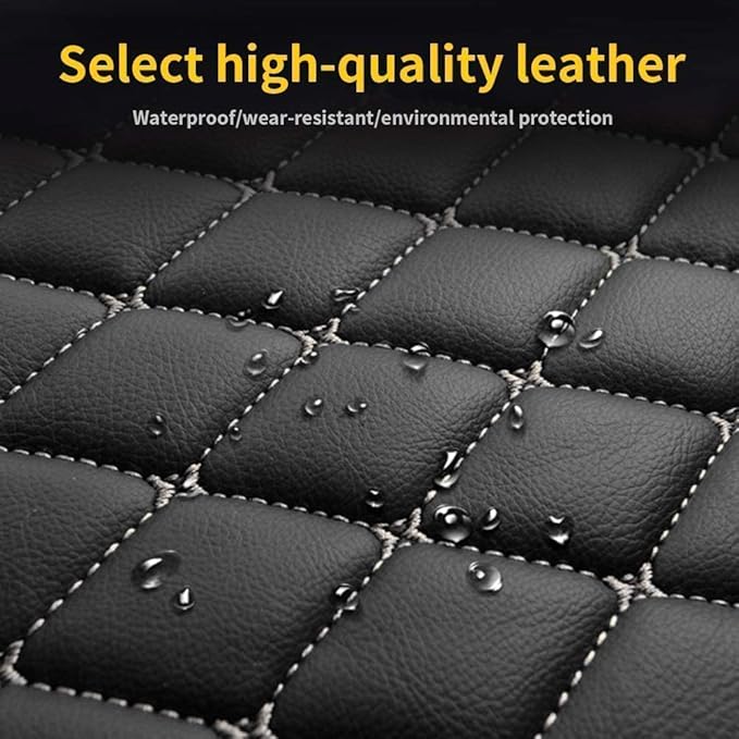 Custom Making Car Floor Mats Compatible for 2000-2025 All Mode Sedan SUV Sports Car Full Coverage Cute Pads Protection Non-Slip Leather Floor Liners (Gray)