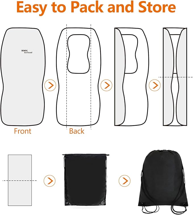 Sojoy IsoTowel Car Seat Cover,Microfiber Seat Towel,with Quick-Dry Material and Non-Slip Back,Car Seat Protection for All Workouts,All-Weather(Gray)