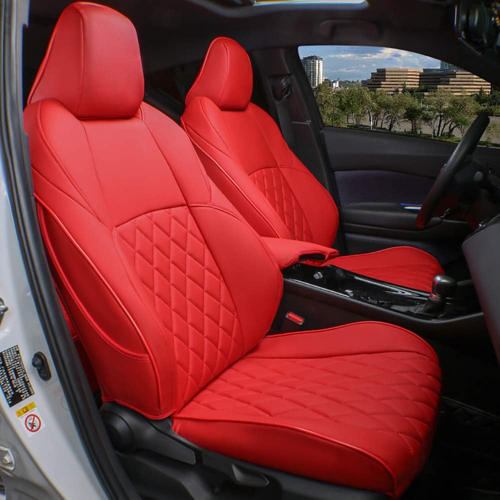 EKR Accord Car Seat Covers for Honda Accord EX-L,Touring,Sport,EX,Hybrid 2018 2019 2020 2021 2022(Rear Row 40/60 Split Backrest),Car Seat Protector,Waterproof Automotive Seat Covers, Leather(Red)