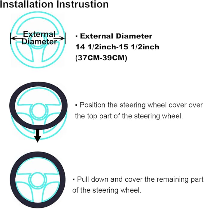 3Pcs Set Fashion Fluffy Fuzzy Wool Fur Soft Car Steering Wheel Cover with Handbrake Cover & Gear Shift Cover for Women/Girls/Ladies Auto Long Wool Accessories, White