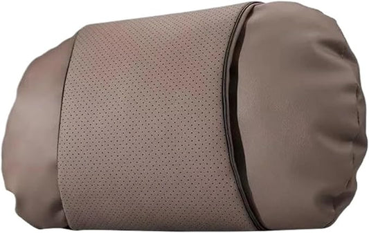 1/2PCS PU Leather Car Neck Pillow & Lumbar Support Cushion, Breathable Universal Seat Headrest Waist Pad, Soft Support Cushion for Daily Driving and Travel(D Style headrest)
