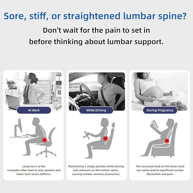 Lumbar Support Pillow for Sleeping,Premium Memory Foam Lower Back Pain Relief Bed Rest Support Pillows for Car Bed,Couch,Waist Support Care Cushion,Sleep Lumbar Pillow (Light Pink)