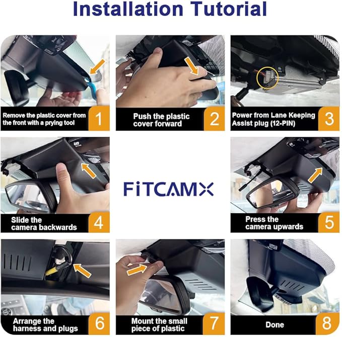 Fitcamx 2160P+Rear 1080P Dash Cam Adapts for Hyundai Elantra 2021-2025 SE SEL Limited N Line Blue Manual (AA000), OEM Look, Dual HD Video, WiFi & APP, Loop Recording, G-Sensor, Easy to Set, 128GB Card