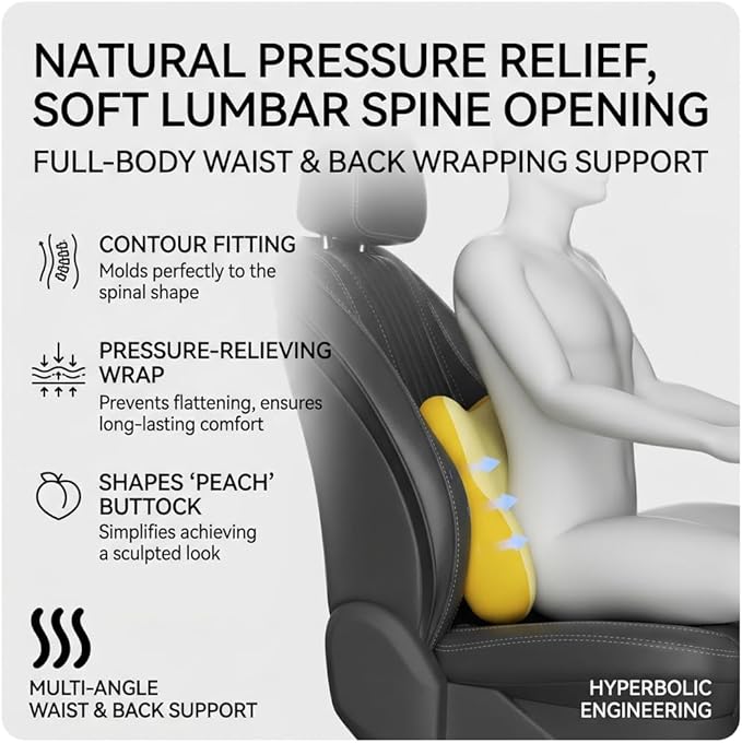 Car Headrest Pillow & Lumbar for Audi RS5 F5 B9 8T3 B8 Coupe/Cabriolet 2017-2024, Car Seat Neck Pillow Back Support, Breathable All-Season Automotive Seat Cushions, 2PCS,A Black