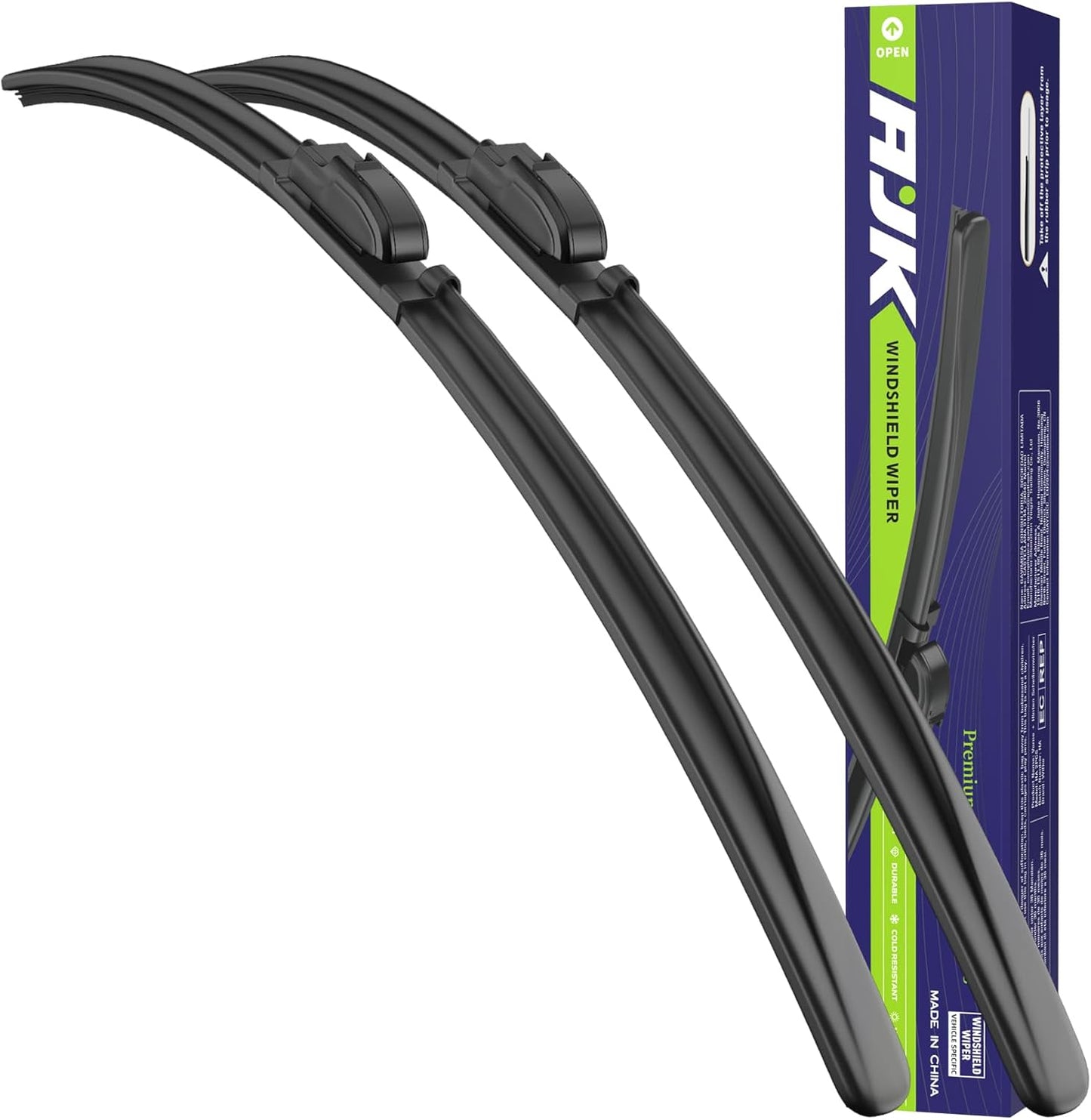 AJK Front Windshield Wiper for Chevrolet Colorado 2019 2020 2021 2022 2023 2024, Original Equipment Window Wipers Blades, Conventional, Vehicle Specific Fit, Pack of 2