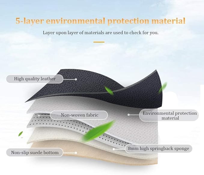 Custom Making Car Floor Mats for 90% Car Model Luxury Leather All Weather Waterproof Anti-Skid Full Coverage Liners (Black and Coffee)