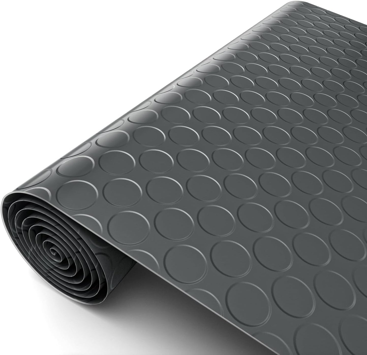 Premium Garage Floor Mat, Commercial Grade Heavy Duty Parking Mat for Garage Floor, Golf Cart Parking, Water/Stain Resistant Floor Runner (Grey Coin, 4 x 6.5 Feet)
