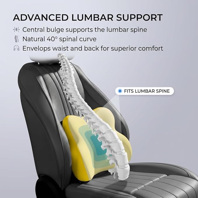 Car Headrest Pillow & Lumbar for Audi A6 C4 4A A6 C5 4B A6 C6 4F A6 C7 4G A6 C8 Avant Allroad A8 D2 A8 D3 A8, Car Seat Neck Pillow Back Support, Breathable All-Season Seat Cushions, 2PCS