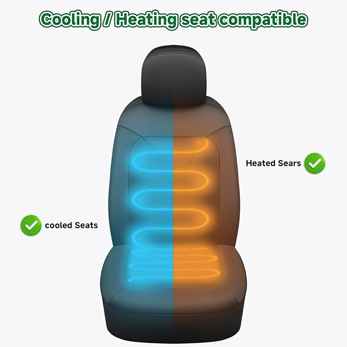 GIANT PANDA Fit Chevy Silverado 1500 2500 3500 Front Car Seat Cover, 3D Air Mesh Breathable Seat Protector, Black(2-Pack)