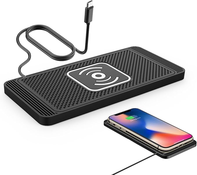 Car Wireless Charger Pad for Subaru Outback 2009-2019 2020 2021 2022 2023-pr, Fast 15W Slim Qi Wireless Charging Pad with USB/Type-C Cable Non-Slip Charging Mat for Car,15W-Type-c