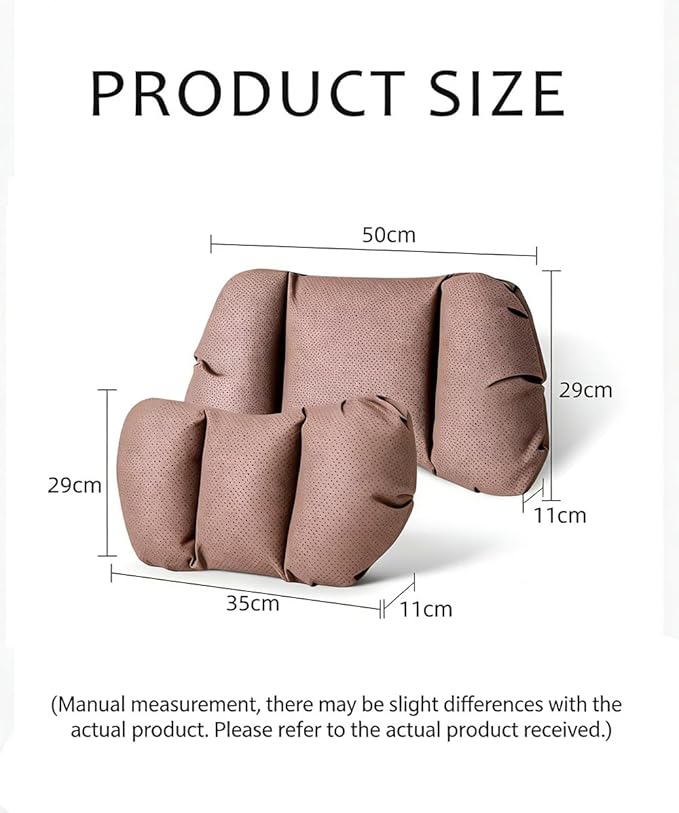 Car Neck Pillow & Lumbar Support for MINI F56 2022-2024 Ergonomic Breathable Mesh Auto Seat Back Cushion Headrest,Black-Neck Pillow