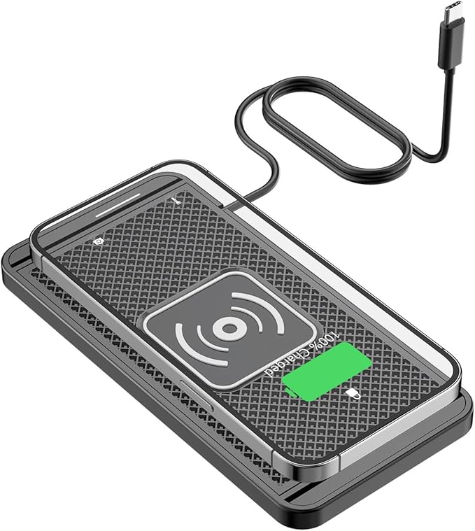 Wireless Charging Pad for Car for Toyota Camry XV50 2012 2013 2014 2015 2016 2017-pr, 15W Fast Wireless Charger Mat Non-Slip Silicone Car Center Console Phone Charging Pad,A/15W-Type-c
