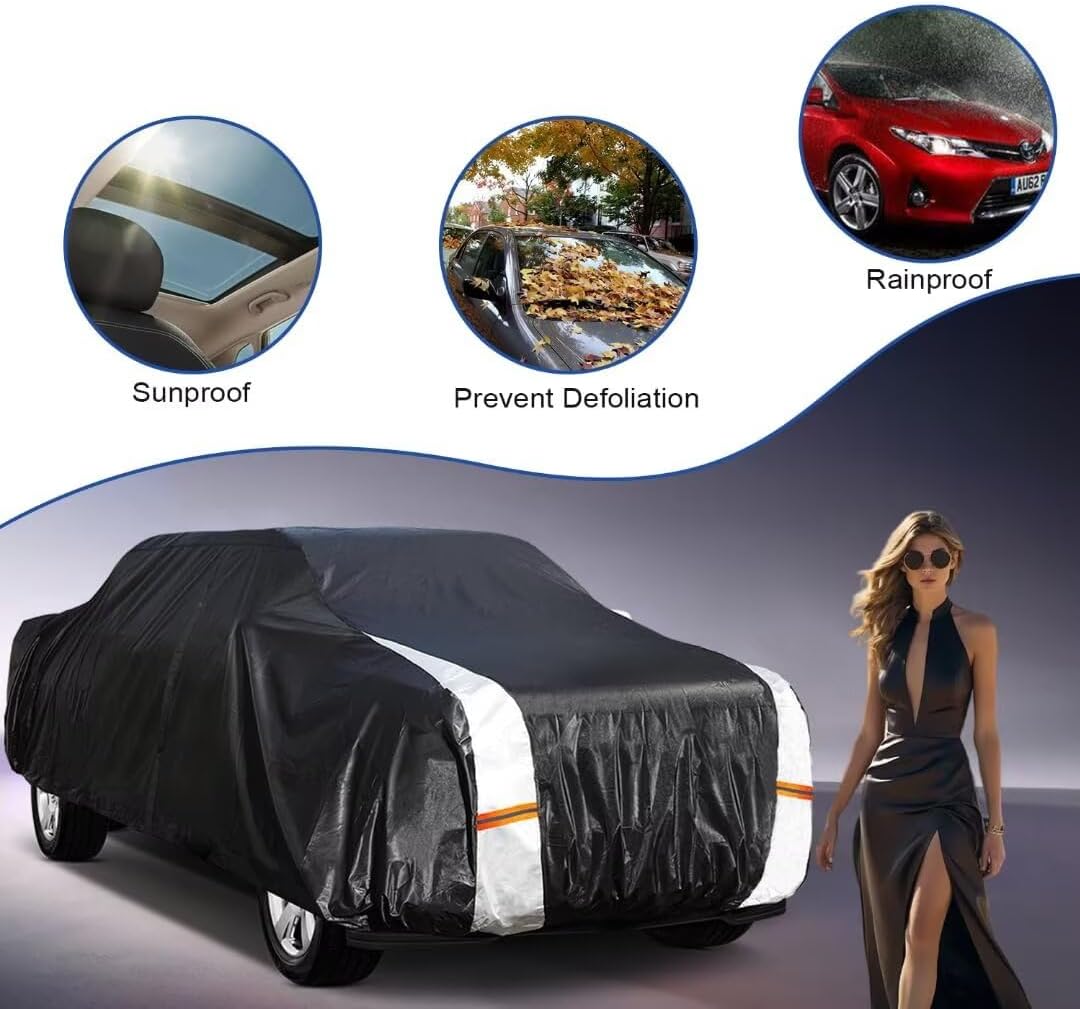 Jeep Gladiator Truck Cover Custom Fit 1999-2026 Crew Cab Short Bed(5') with Door Zipper, 10 Layers Outdoor Heavy Pickup Truck Cover Waterproof All Weather, Wind Dust Sun Protector.