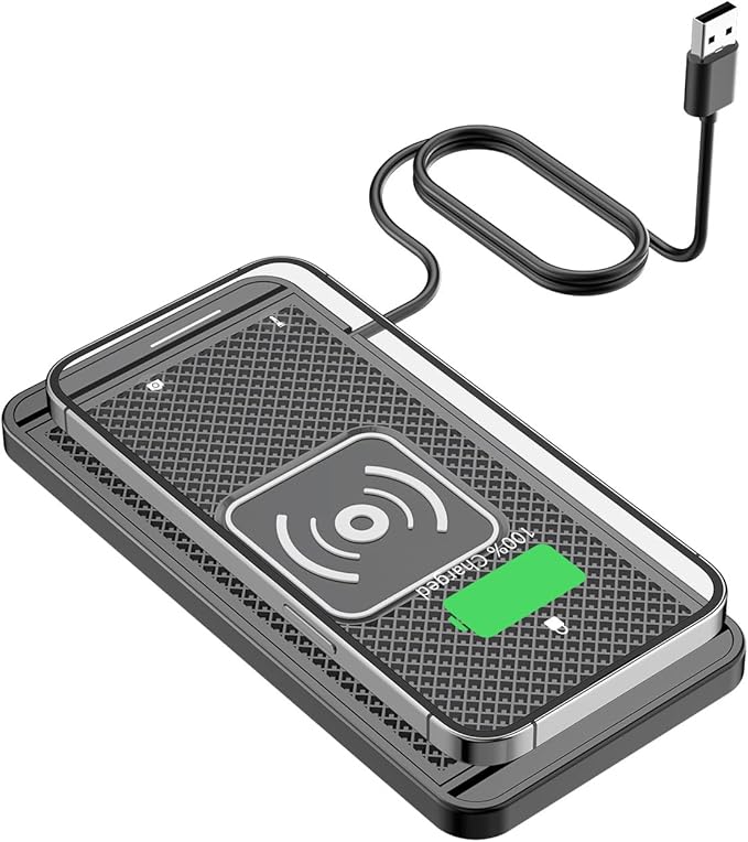 Wireless Charging Pad for Car for Land Range Rover Evoque II (L551) 5Door 2019-2023-pr, 15W Fast Wireless Charger Mat Non-Slip Silicone Car Center Console Phone Charging Pad,B/15W-USB