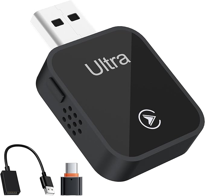 Mini Wireless Carplay Adapter for iPhone - Carplay Wireless Adapter Car Play Bluetooth, Compatible with iPhone iOS 10+, [One-Touch Phone Switching] Black