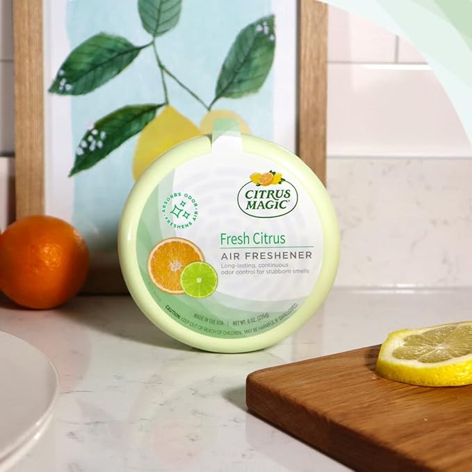 Citrus Magic Odor Absorbing Solid Air Freshener, Fresh Citrus, 8-Ounce, Pack of 3