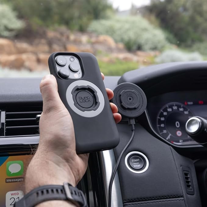 Quad Lock Adhesive Dashboard/Console Car Phone Holder Kit with MAG Wireless Charging Head V2 and MAG Phone Case for iPhone 17 Pro Max