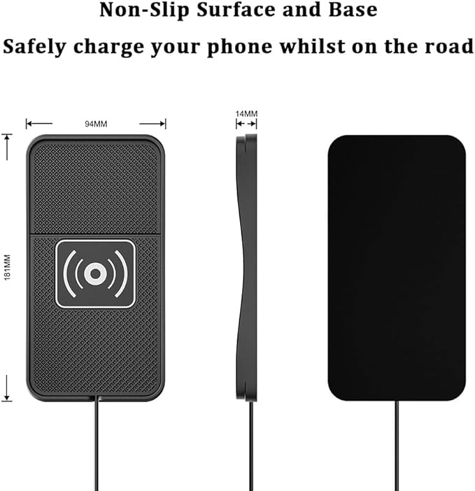 Car Wireless Charger Pad for Toyota Avalon 2000-2022, Type-C/USB 20W Fast Wireless Car Charger Pad Non-Slip Cordless Charging Mat,B-30cm Cable USB Plug