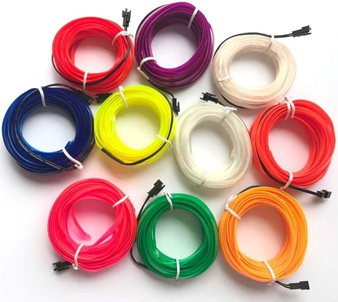 ABALDI 5M/16FT Neon Light El Wire LED USB Strip Lights for Cars Halloween Christmas Xmas Festival Parties Decoration(5m,USB,Yellow)