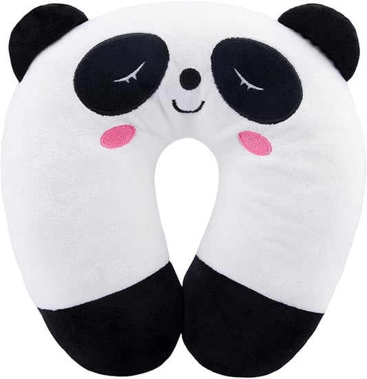Travel Pillow for Kids, Cute Animal Neck Pillow Support U Shaped Cushion Plush Soft Rest Reading Pillows Sleeping Pillows for Airplane Train Car (Color:Panda)