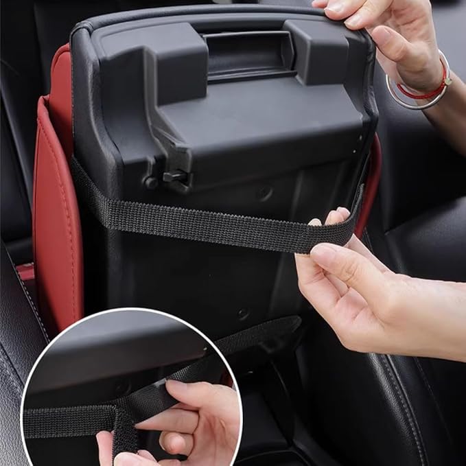 Car Armrest Pad for Ford Bronco Sport (CX430) 2021 2022 2023 2024 2025 2026 Leather Armrest Box Mat Center Console Cushion Pad Universal Armrest Seat Box Cover Protector,Red