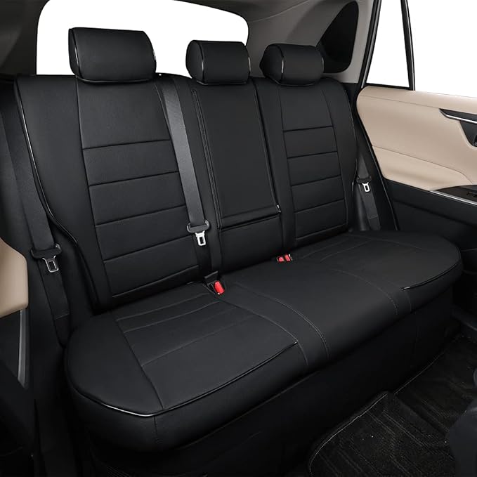 EKR Rav4 Seat Covers Custom Fit for Toyota Rav4 (Hybrid) Woodland/Limited 2026, Leather Car Seat Cover Full Set for SUV,Faux Leather(Black)