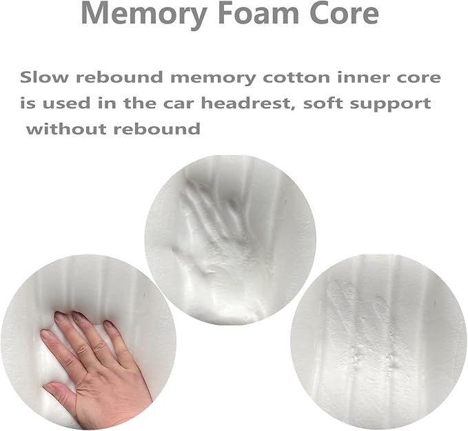 Premium Car Headrest Pillow Suede Memory Foam Neck Support for Drivers Ergonomic Auto Pillow with Slow Rebound Comfort