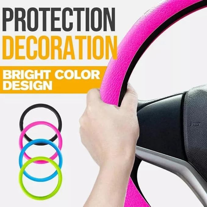 Cooling Steering Wheel Cover, Car Steering Wheel Cover, Anti-Slip Car Steering Wheel Protective Cover, Fit 12.6-16 Inch, for Car SUV Truck Van, for Women & Men (Black)