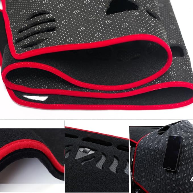 Dashboard Cover for Chevy Silverado EV 2024,Polyester Dash Covers mat,Car Dash Board Protecter Cover,Interior Dash Covers Pads,Red