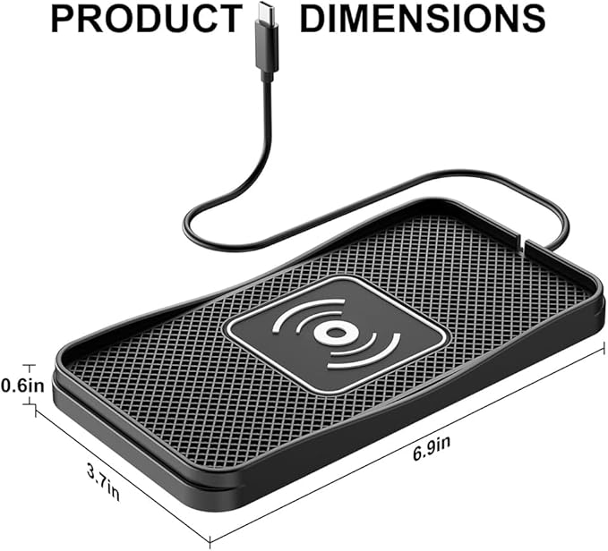 Wireless Car Charger Pad for Chevrolet Trailblazer 2002-2009 2021-2026, Type-C/USB 20W Car Wireless Charger Non-Slip Phone Charging Pad Car Accessories,A 30cm Cable Type-C Plug