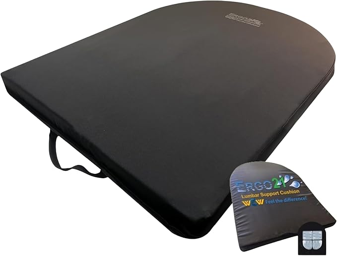 ERGO21 Lumbar Pillow Lower Back Support Cushion for Back Rest, Good Posture, Spine Pain, Long Sitting Hours at Chair, Office, Car Seat, Wheelchair, Large (18" W x 24”x 1.5”)
