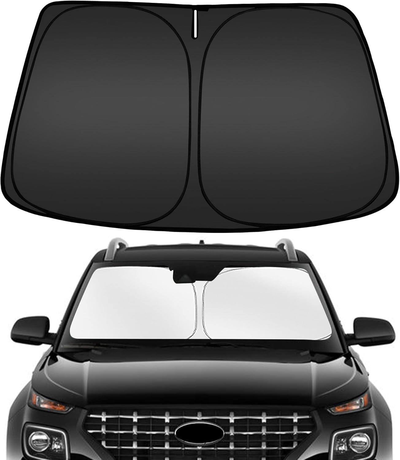 ARISMOTOR Windshield Sun Shade for Hy-undai Venue 2020-2025, Custom Fit Foldable Front Window Sunshade Sun Visor Protector, Block UV Rays Keep Your Car Cooler