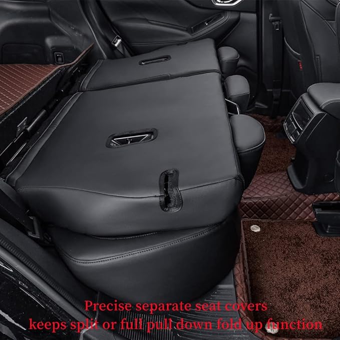 coverdream Forester Seat Covers Custom Fit for 2014 2015 2016 2017 2018 Subaru Forester,Full Coverage Waterproof Leatherette Car Seat Protector(Full Set,Black/Red)