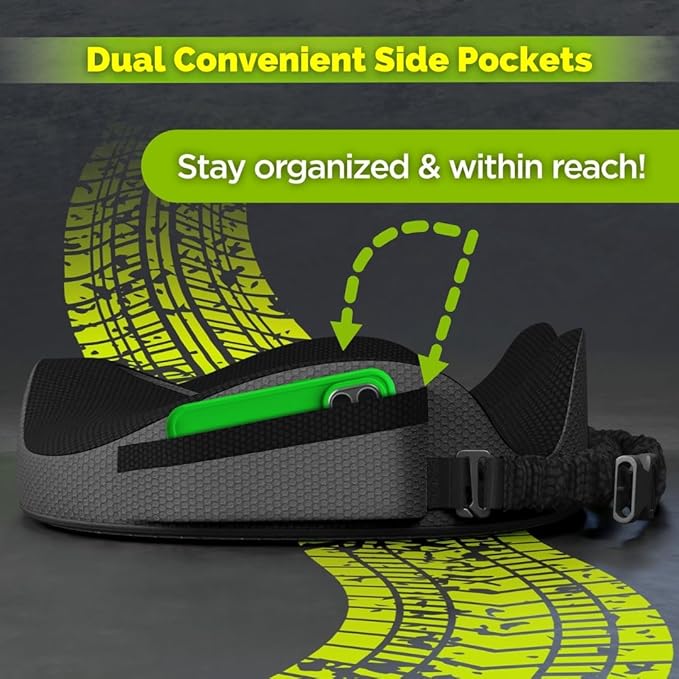Medium Truck Seat Cushion for Truck Driver Seat Cushion - Upgraded Back Support, CertiPUR-US® Certified - Thick Memory Foam, Pain Relief for Hours of Driving, Trucker Approved Big Rig - Black