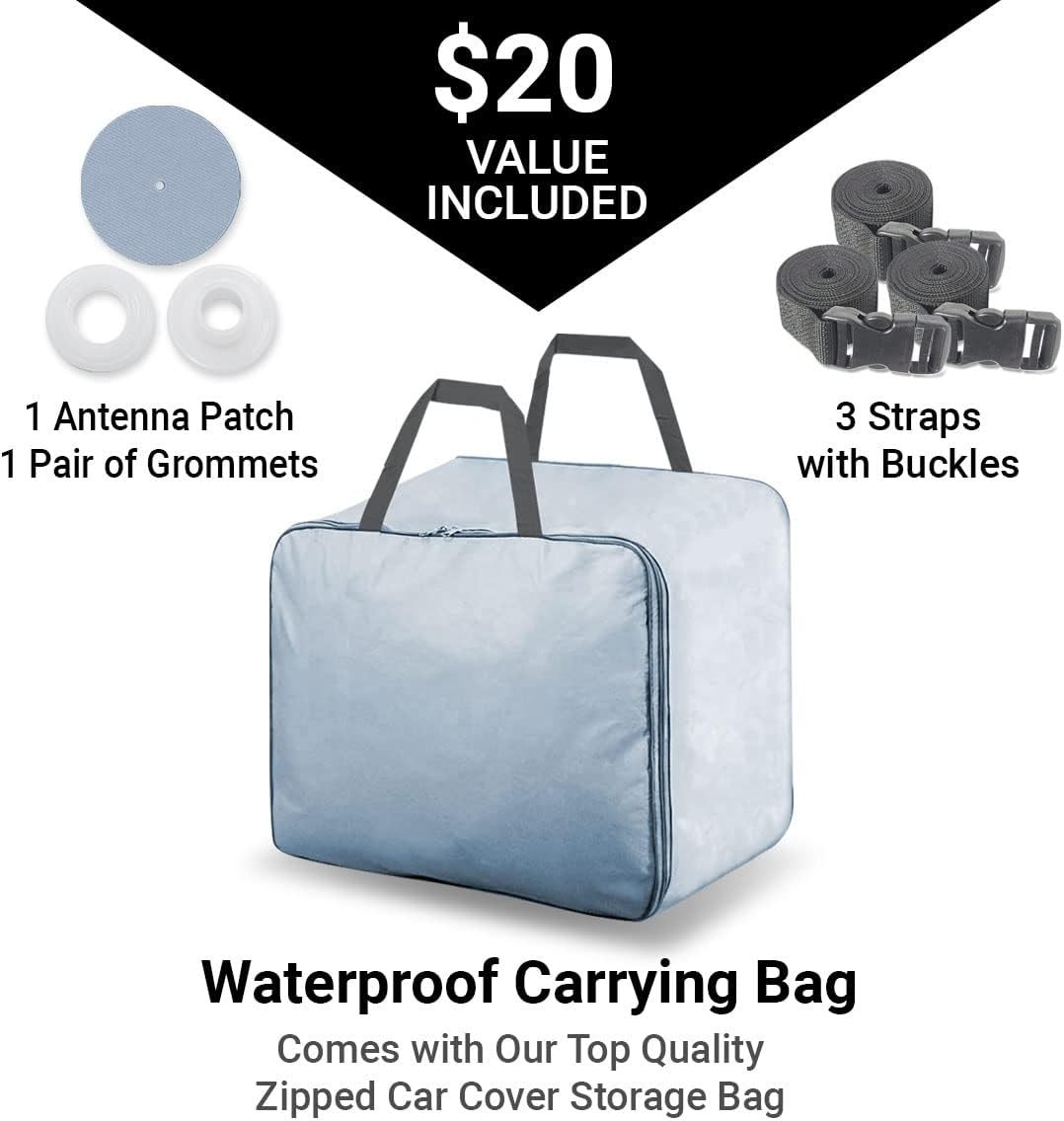 iCarCover Premium Car Cover for 1976-1987 Chevy Chevette Heavy Duty Waterproof All Weather Automobiles Custom Fit Indoor Outdoor UV Snow Protection Covers with Straps and Bag