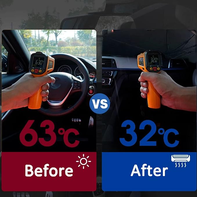 Socira Leopard Print Car Windshield Sunshade Umbrella, 57" x 30", Blocks UV Rays, Keeps Car Cool, Foldable, Compatible with Most Cars, Trucks, SUVs