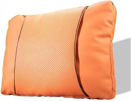 1/2PCS PU Leather Car Neck Pillow & Lumbar Support Cushion, Breathable Universal Seat Headrest Waist Pad, Soft Support Cushion for Daily Driving and Travel(F Style backrest)