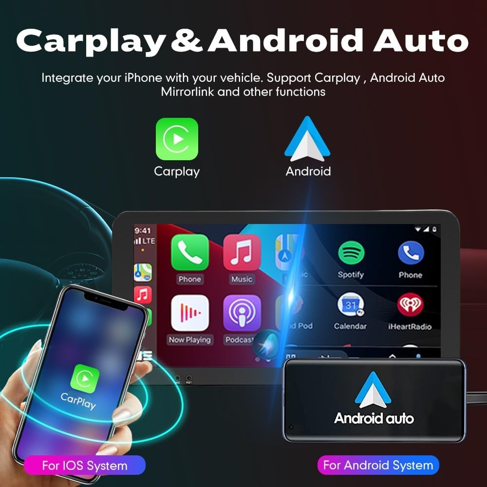 Kunfine Car CarPlay Android Auto Navigation Stereo GPS Radio Reverse Camera Display 10.33" QLED Touchscreen Headunit Tablet Pad Media Player For Peugeot 301 13-22 if Applicable Octa Core 2G+32G Silver