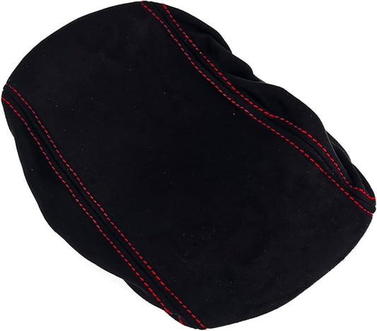 1 Piece Memory Foam Center Console Cover Cushion Pad Car Armrest Arm Rest Covering Cushion Compatible with Hyundai Veloster JS N line 2019-2022 Accessories(Black Cover with Red Line Stitches)