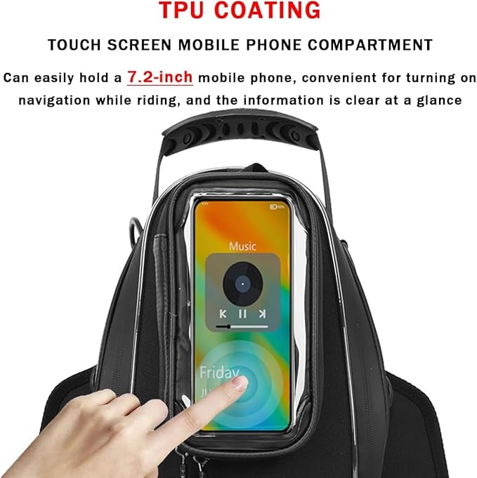 Motorcycle Tank Bag for Ducati Monster 937 Monster 821 1200 1200S, Strong Magnetic Waterproof Oxford Black Motorbike Quick Release Pannier Bag