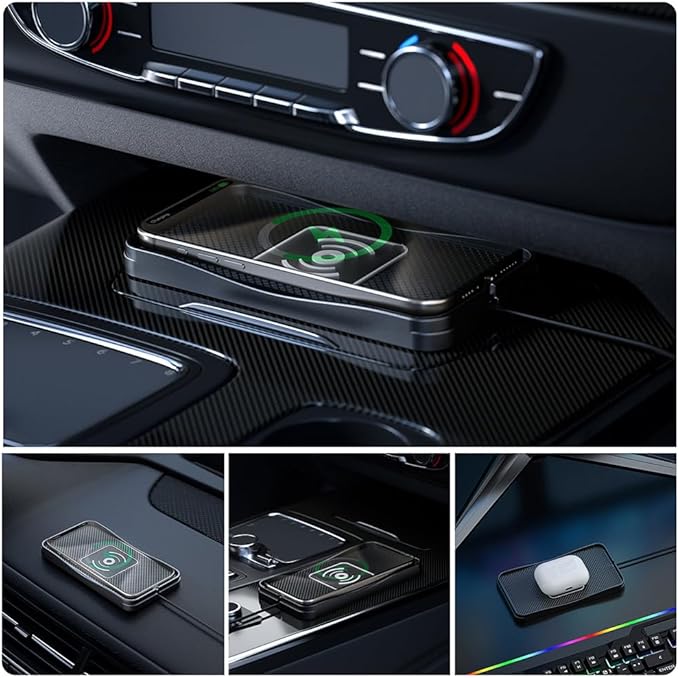 Wireless Car Charger Pad for Chevrolet Silverado 2000-2026, Type-C/USB 20W Car Wireless Charger Non-Slip Phone Charging Pad Car Accessories,B 30cm Cable USB Plug