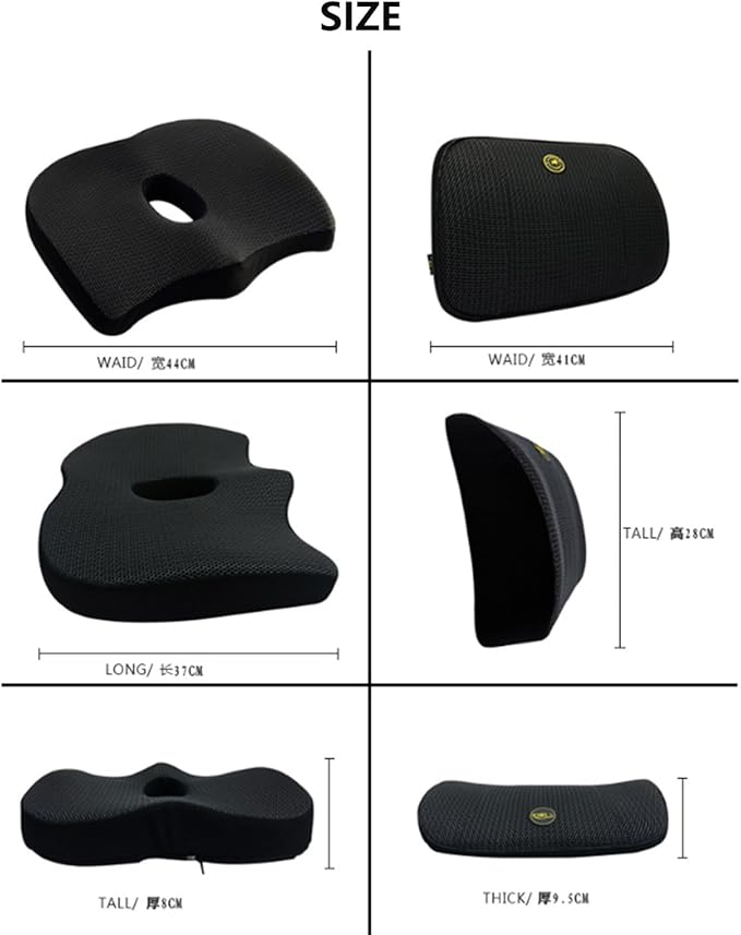 Heightening Wedge Car Seat Cushion Pad for Driving with Comfort Memory Foam, Curved Design Closely Adheres to The Lumbar Spine and Buttocks, Relieving Fatigue Broader Vision (Waist Cushion,Purple)