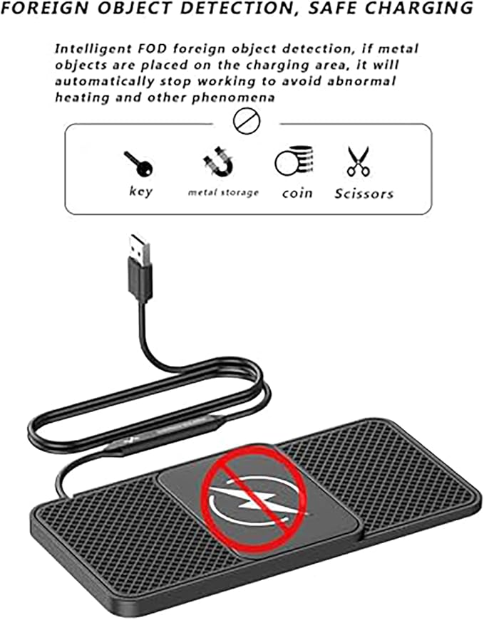 Wireless Car Charger Pad for Jeep Wrangler IV (JL) 2018-2020,20W Fast Wireless Phone Charger Cell Phone Cordless Charging mat,Non-Slip Phone Charging,30cm Cable USB