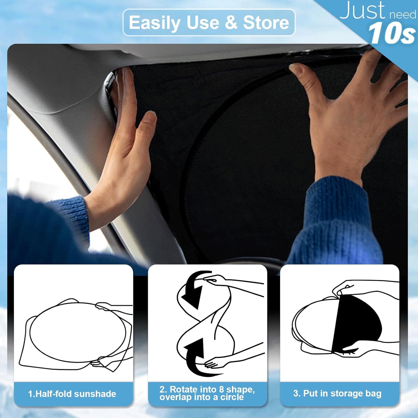 for 2025 E350 Windshield Sun Shade SunShades for Mercedes Benz SLC 2017-2024 Windshield Cover for 2022 Mercedes E-Class Sedan W211 E320 E500 E55 E550 E63 Accessories Sun Visor Protector UV Reflector