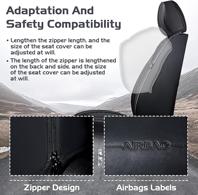 Truck Seat Covers for Ford F350 2011-2026, Waterproof Premium Leather Full Coverage Car Seat Covers, Muscle Sport Style Auto Interior Seat Cover Sets (Full Set/Black)