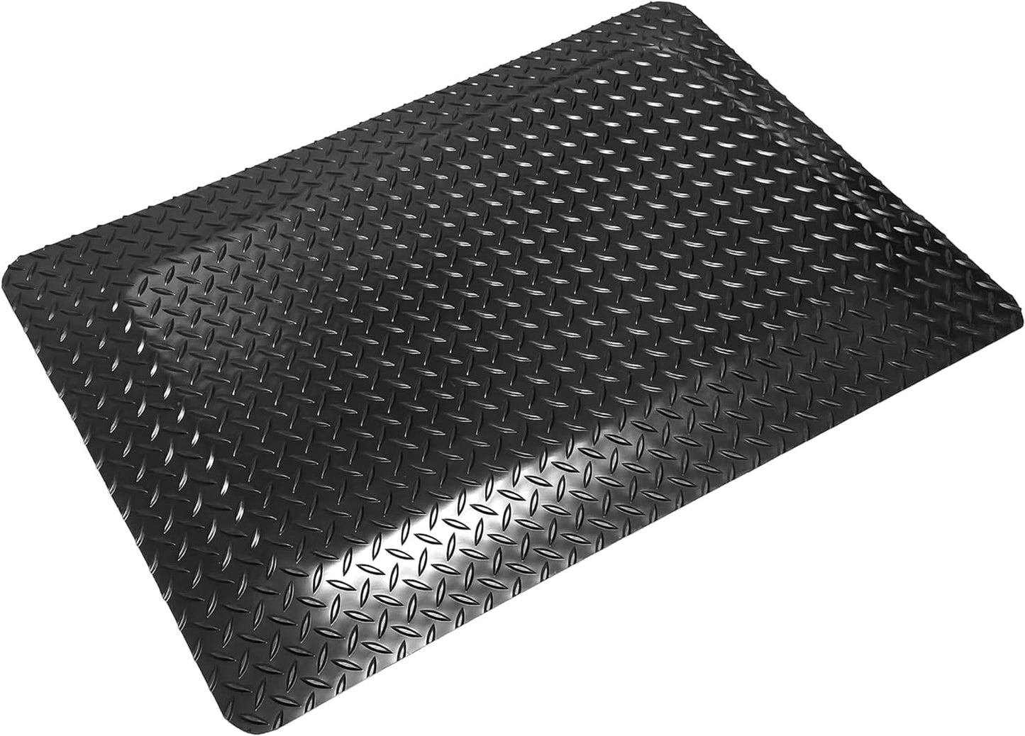 Rhino Mats, American Classic Diamond Anti-Fatigue Mats, Industrial Ergonomic Comfort Standing Mat for Work, Home, Garage, Office, Kitchen or Anywhere (Black 1" Thick, 4 FT. x 15 FT.)