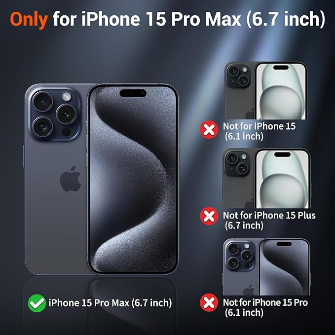 SUPFINE Magnetic for iPhone 15 Pro Max Case (Compatible with MagSafe) (Military Grade Drop Protection) Slim Translucent Matte Shockproof with Anti-Fingerprint Phone Case, Purple